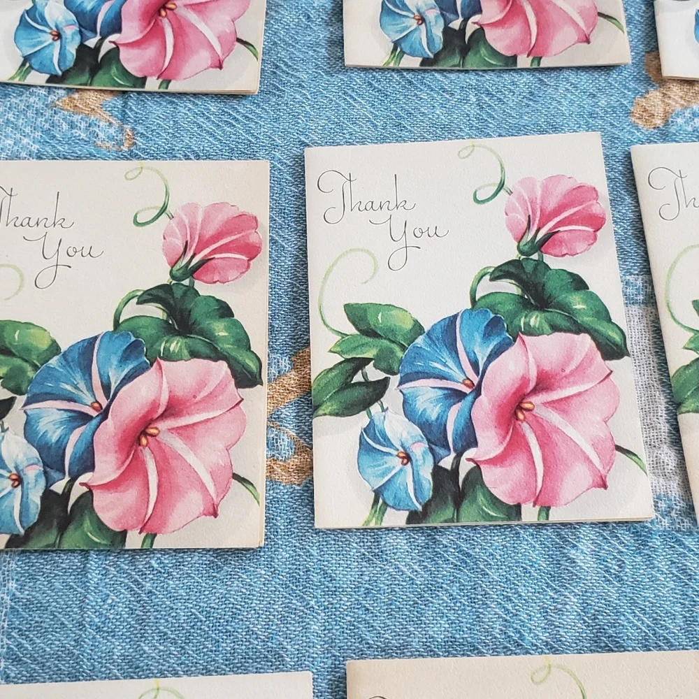 Vintage Floral Thank You Cards Set of 10 - Picture 5 of 8